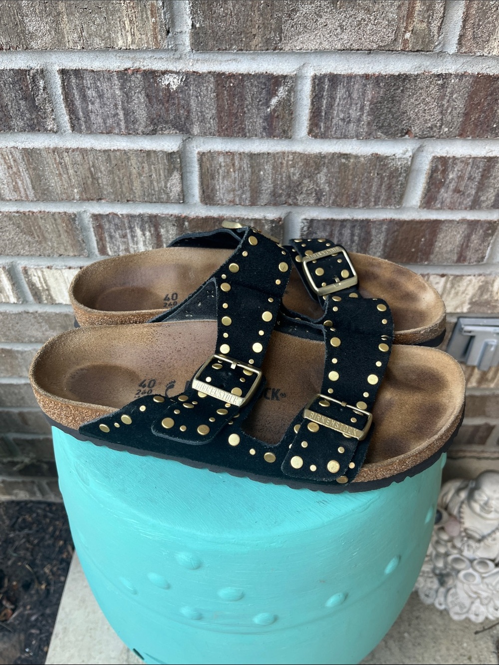Birkenstock Arizona Gold Rivets 40 narrow